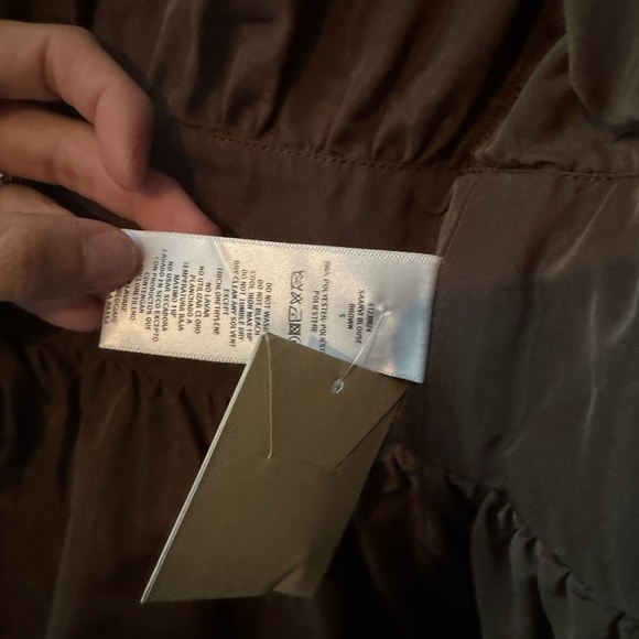 Silvia Tcherassi- NWT Brown Saanvi Bow-Embellished Taffeta Longsleeve Blouse - Picture 6 of 8